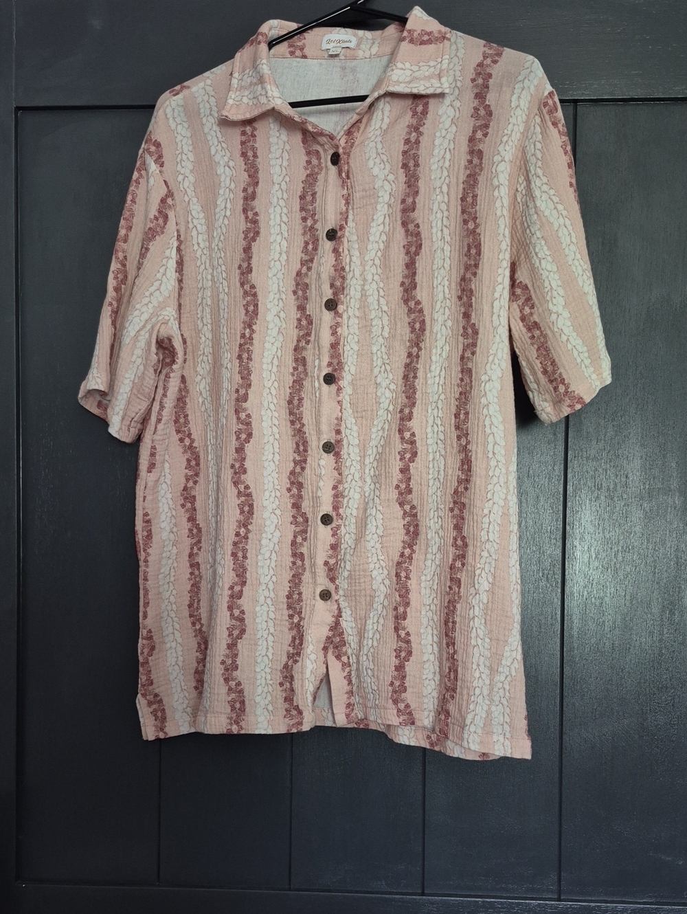 Vintage-Inspired Women's Pink Striped Button-Up Shirt
